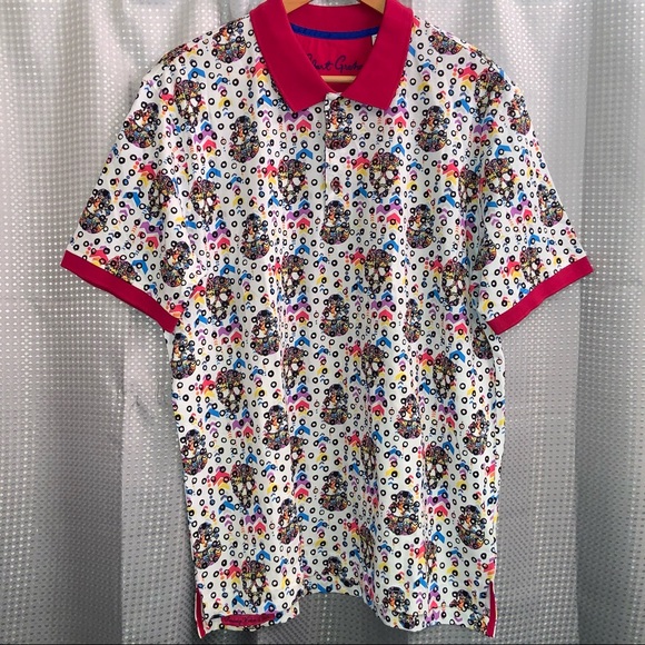 Robert Graham Geometric Skull Heads Colorful Print